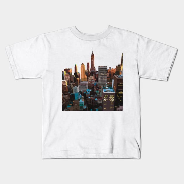 New York City skyline view Kids T-Shirt by Holailustra